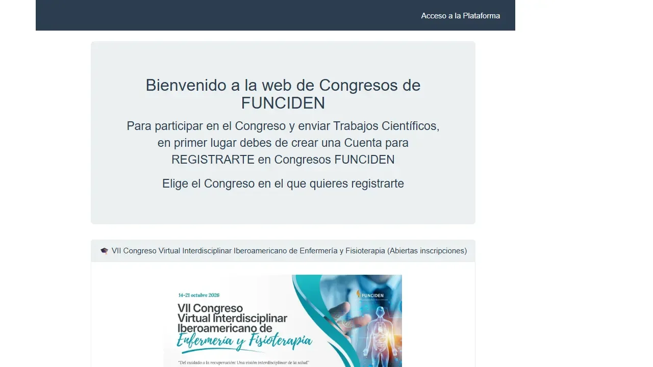 Web oficial del Congreso Internacional Virtual de Técnicos Sanitarios