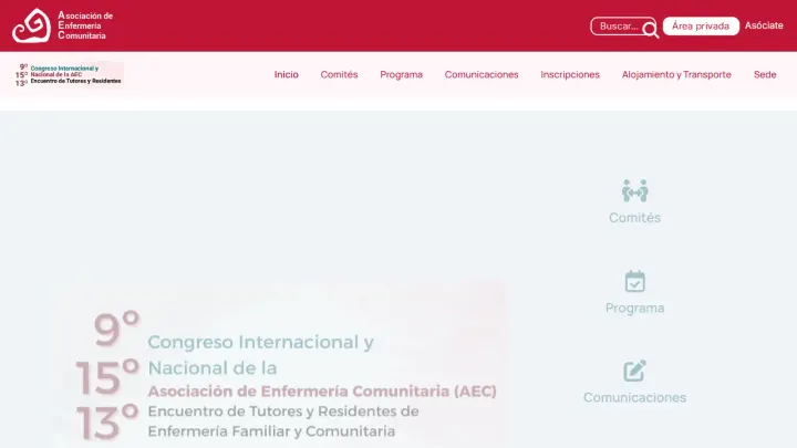Web oficial del Congreso Internacional y Congreso Nacional de la Asociación de Enfermería Comunitaria