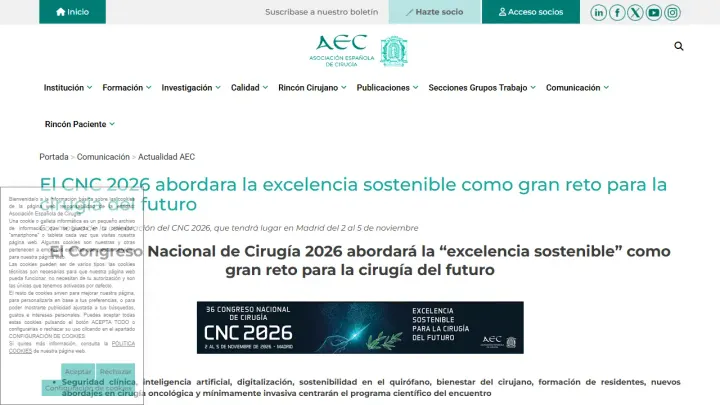 Web oficial del Congreso Nacional de Cirugía