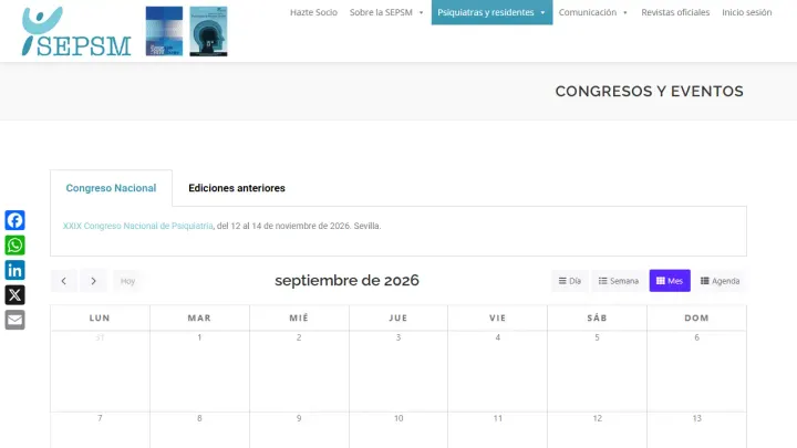 Web oficial del Congreso Nacional de Psiquiatría