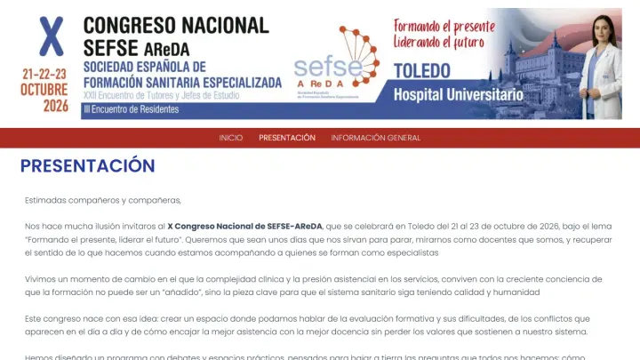 Web oficial del Congreso Nacional SEFSE-AReDA
