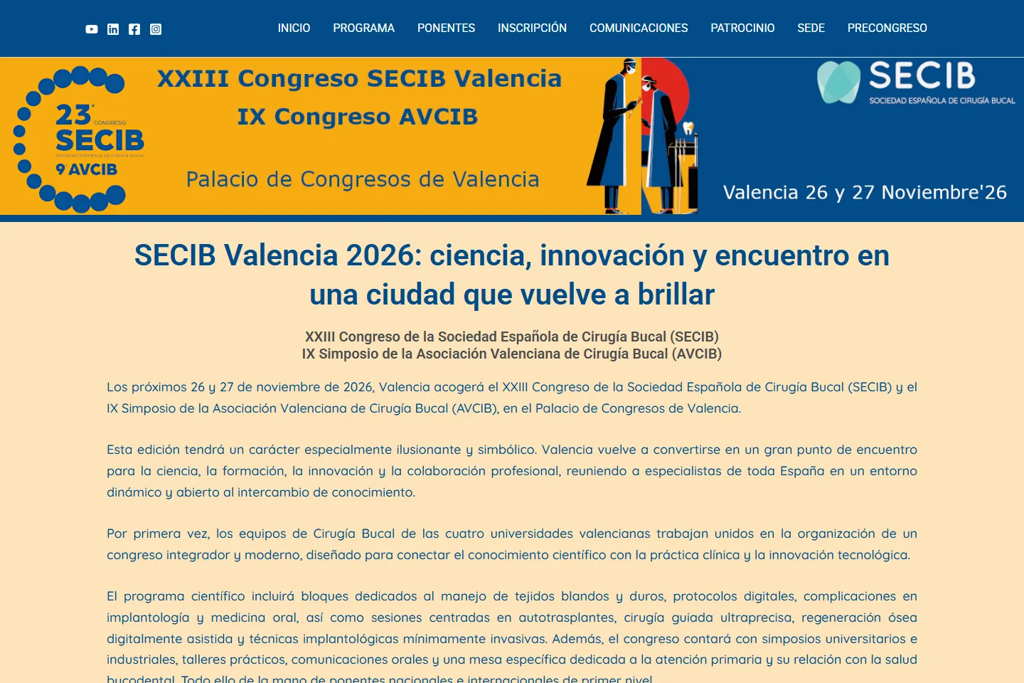 Web oficial del Congreso SECIB