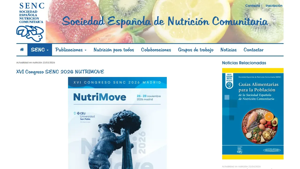 Web oficial del Congreso SENC – NUTRIMOVE