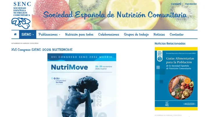 Web oficial del Congreso SENC – NUTRIMOVE