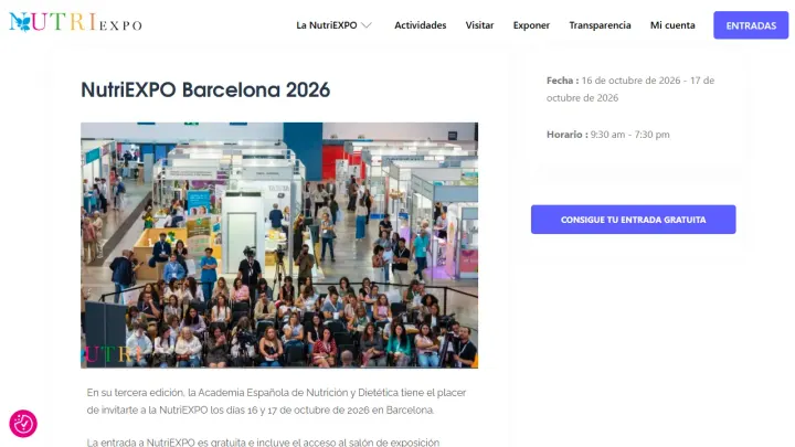 Web oficial de NutriEXPO Barcelona
